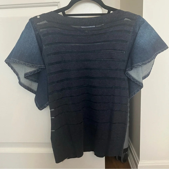 Diesel Top with Denim Sleeves- Size XS; Never Worn - Picture 2 of 9